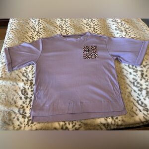(M) NWOT Light purple oversized waffle knit top.